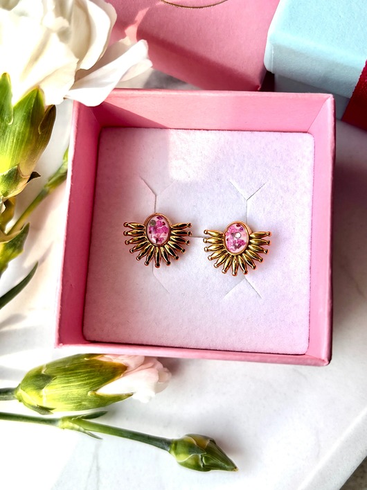 kolczyki z żywicy Kolczyki rozbłysk słońca