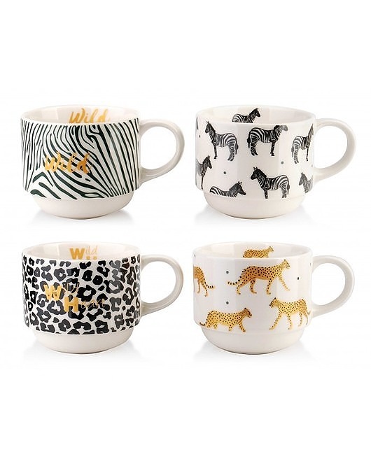 Kubek 4 szt. Porcelana na Stojaku Africa MIA home