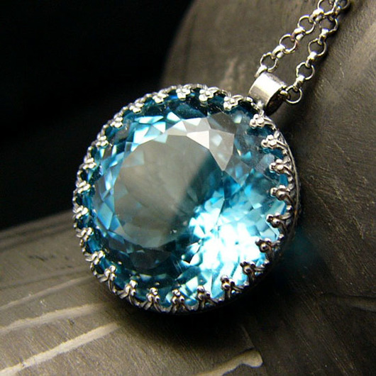 wisiory Naszyjnik Swiss Blue - Topaz Swiss Blue Srebro vol.V