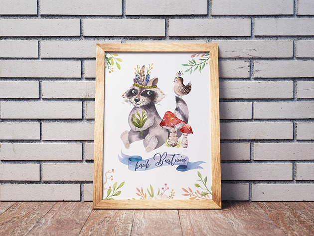obrazy i plakaty do pokoju dziecięcego Plakat personalizowany z szopem