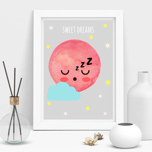 plakat sweet dreams szary MUKI design
