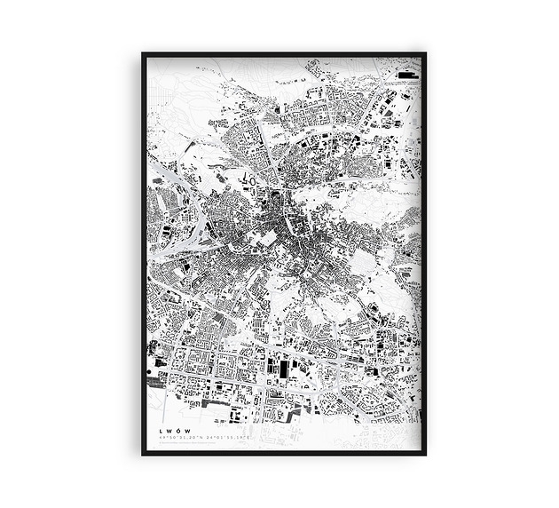 plakaty Lwów - plan miasta, plakat B1, B2