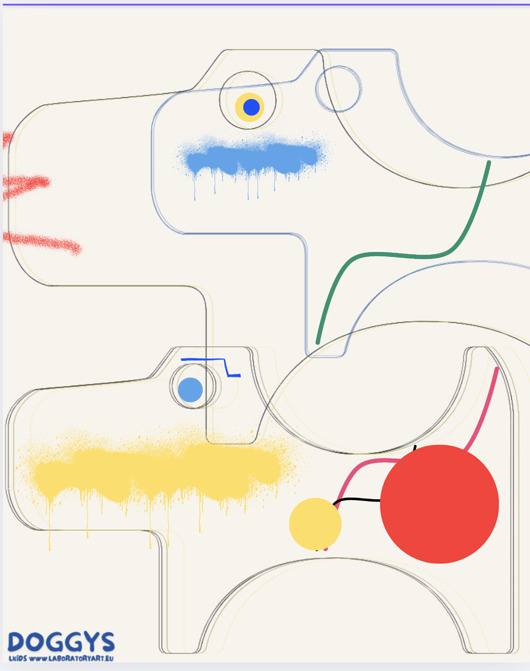 obrazy i plakaty do pokoju dziecięcego Doggy - kolorowanka , malowanka na płótnie , ZAKROPKUJ , ZAKRESKUJ , ...