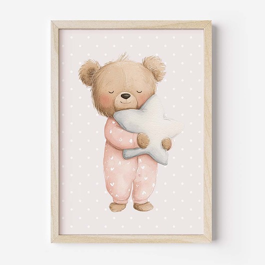 obrazy i plakaty do pokoju dziecięcego Plakat Na Ścianę Dla Dziewczynki Różowe misie nr. 10
