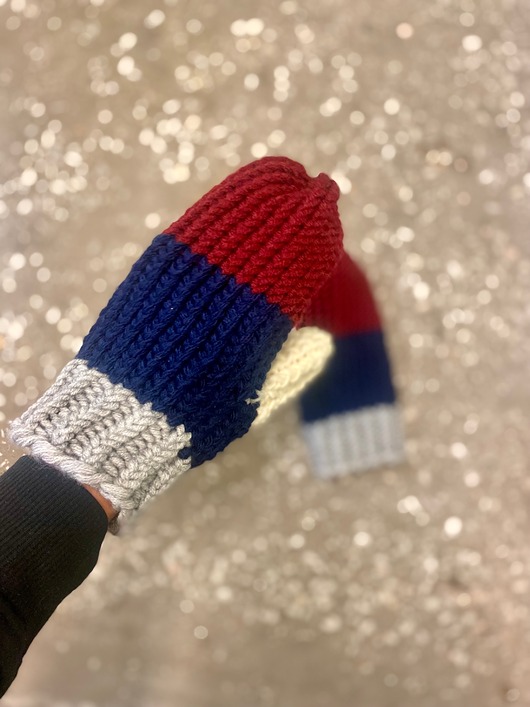 rękawiczki damskie Rękawiczki jednopalczaste z wełny merino bordo/ ecru