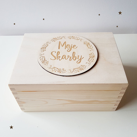 pokój dziecka - różne Drewniane pudełko na skarby, chrzest