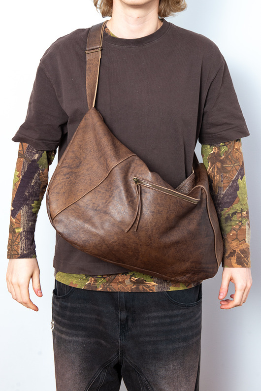 torby i nerki męskie Bardzo duża skórzana nerka męska