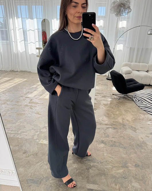 bluza bez kaptura damska Bluza Grounded light antracite