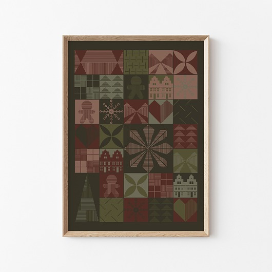 dekoracje świąteczne Plakat świąteczny VINTAGE GREEN