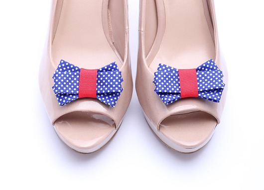 klipsy do butów - kokardki w kropki Tripple Bow HowDoILook