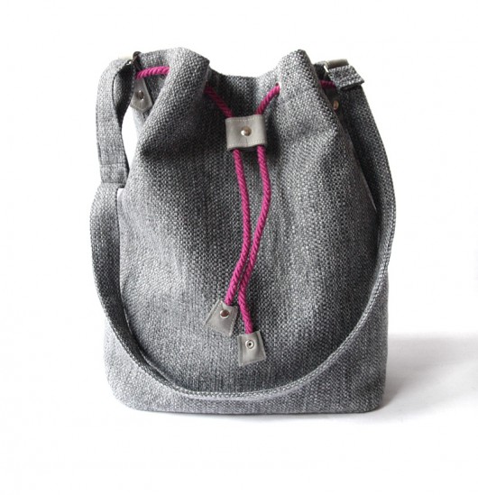 torba - grey&pink&stripes - zamówienie elfagado