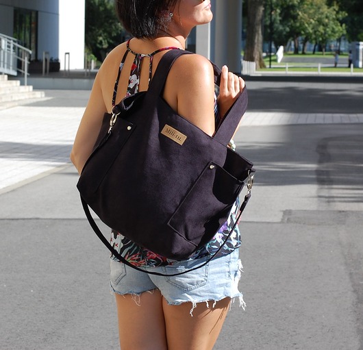 Duża torba shopperka Mili Chic black Militu