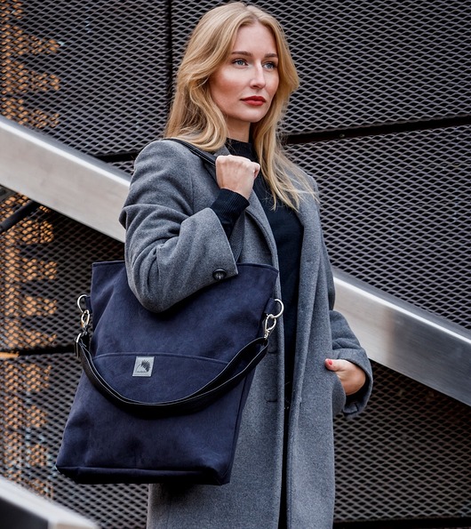 Czarna torba z zamszu ekologicznego Karolina Audycka