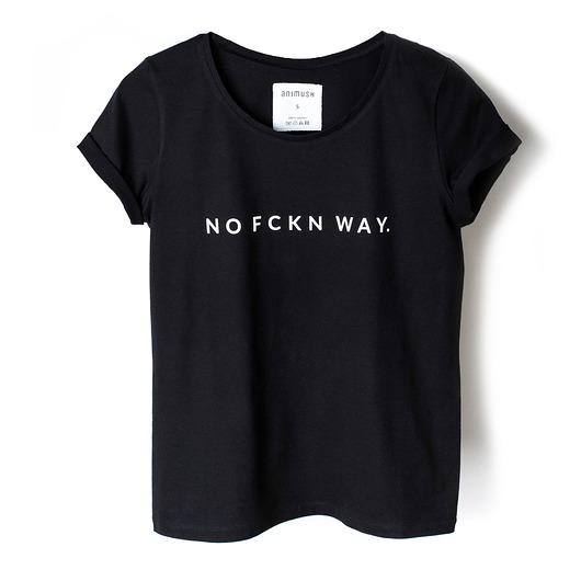T-shirt czarny NO FCKN WAY. ANIMUSH