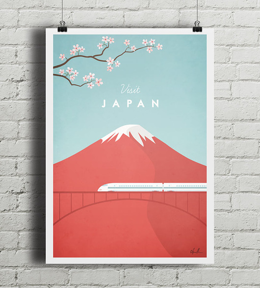 Japonia - vintage plakat minimalmill