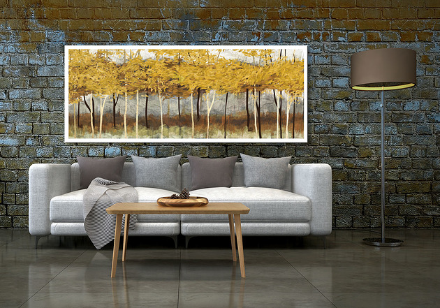 Obraz na płotnie JESIENNY PEJZAŻ- 150x60cm 447 NOWdeco