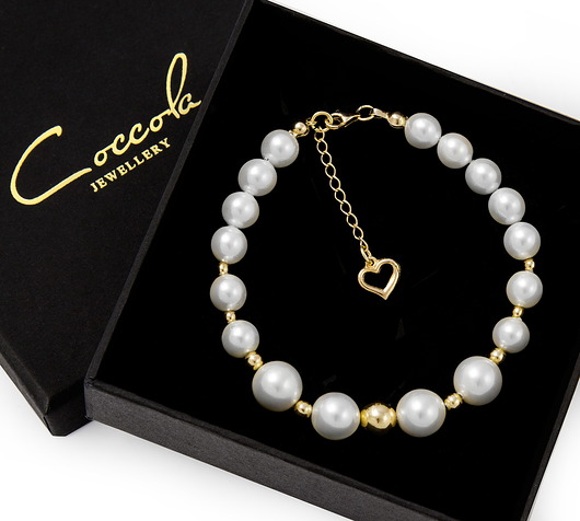 BRANSOLETKA Z PEREŁ STOPNIOWANYCH ORAZ SREBRA925 Coccola JEWELLERY