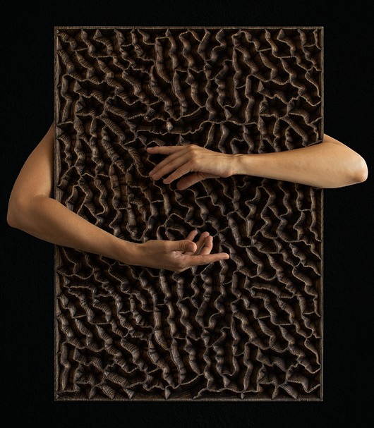 kafle i panele Panel ścienny 3D z drewna dębowego 70x50cm