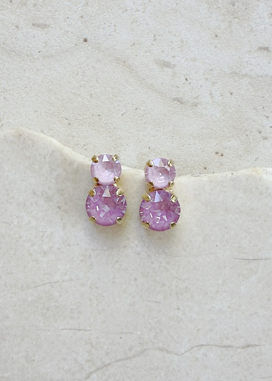 kolczyki pozłacane Lawendowe olczyki pozłacane PRETTY: Paradise Purple & Soft Rose