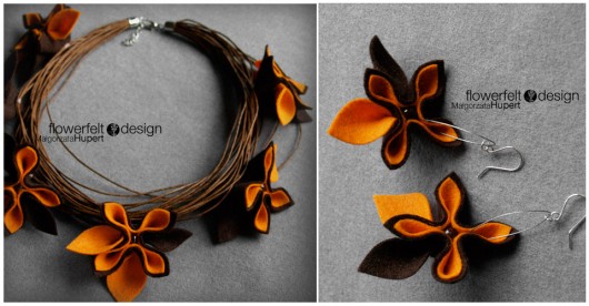 Czekolada z Pomarańczą -Biżuteria Autorska FlowerFelt Design