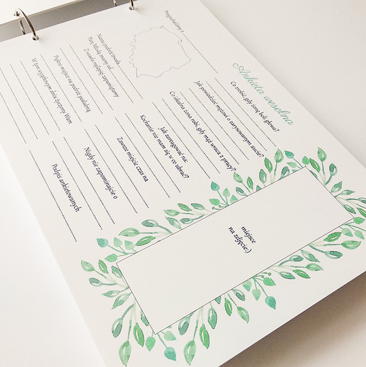Ankiety weselne fotobudka 50 kart "Greenery" Papiernik