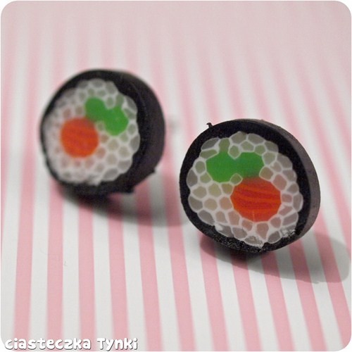 Kolczyki sushi ciasteczkatynki