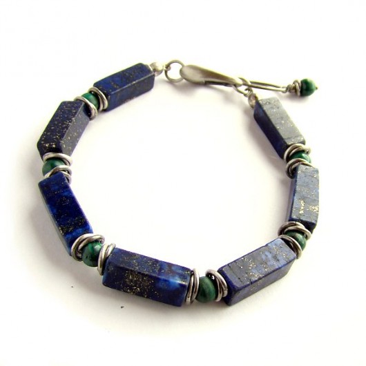 Lapis i malachit - bransoletka RayOfArt