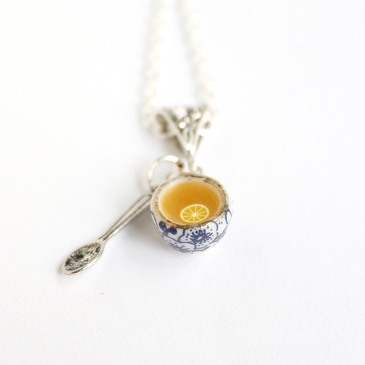 Herbata wisior filiżanka łyżeczka miniatury  Lemon Lovely