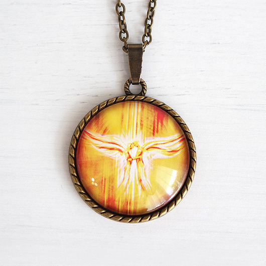 wisiory Medalion, talizman - Anioły Miłości - brąz