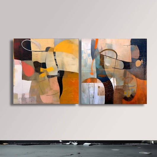 obrazy Nowoczesny duży obraz do salonu lub antresoli 80x160cm dyptyk