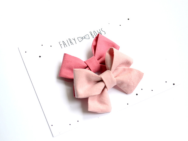 ZESTAW spinek do włosów różowe kokardki 2 szt FairyBows