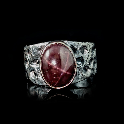 pierścionki srebrne Pierścionek Granat gwiaździsty