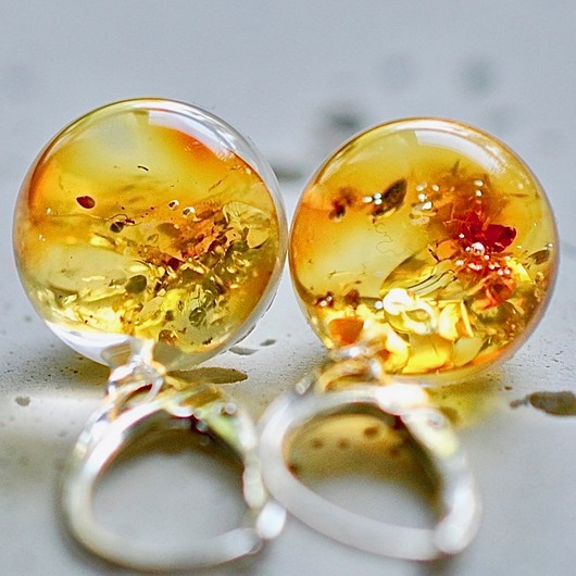 Kolczyki srebrne z bursztynem Grol Jewellery