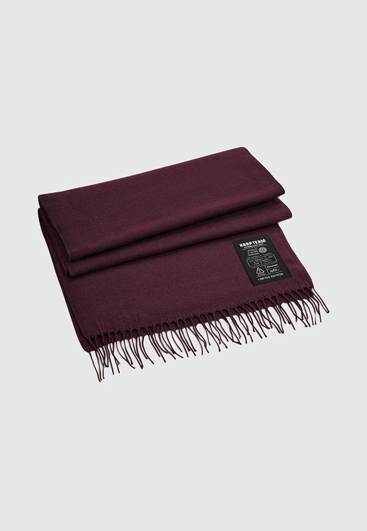 szale damskie Szeroki elegancki szal z frędzlami bordowy