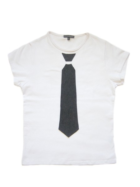 t-shirt TIE (S) biały YULIYA BABICH