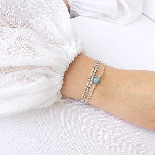 bransoletki na sznurku Kianit Bransoletka lniana NATURE