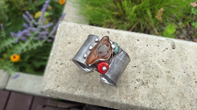 bransoletki wire wrapping Kolorowo  -  bransoletka regulowana