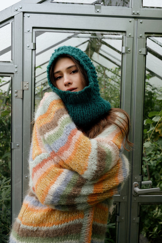 czapki damskie Kaptur  Balaclava Popcorn Zielony