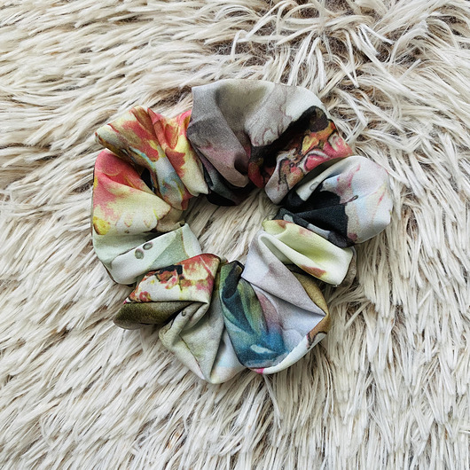 Gumka do włosów scrunchie sale malowane kwiaty Nandi