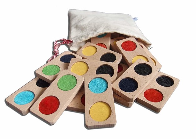 klocki i zabawki drewniane Domino sensoryczne