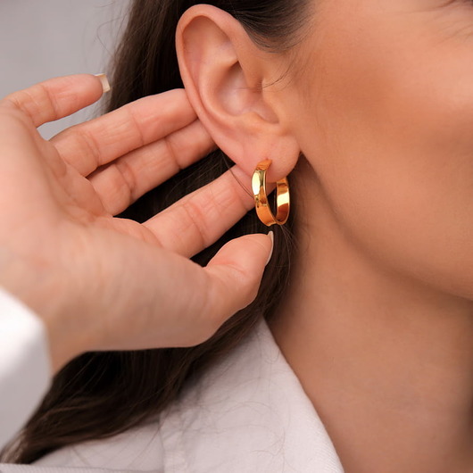 kolczyki pozłacane Złote kolczyki "Glam Circle" koła - srebro 925 pozłacane