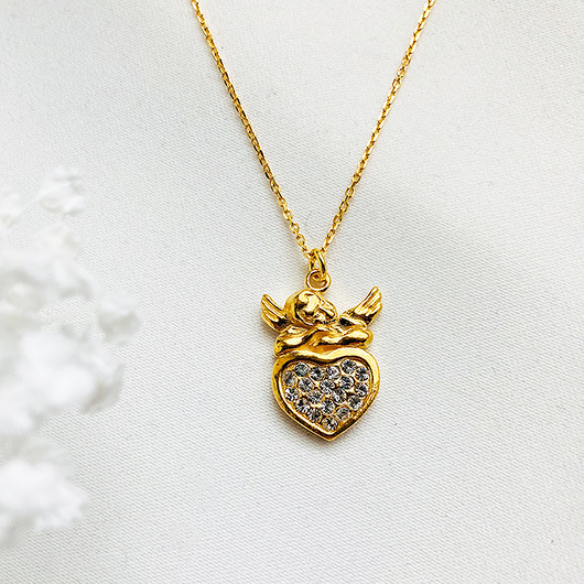 komunia - pozostałe Naszyjnik z aniołkiem, aniołek prezent komunia