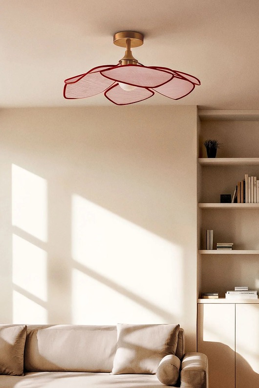 lampy wiszące Lampa sufitowa, różowa, Benavid Ø75 cm