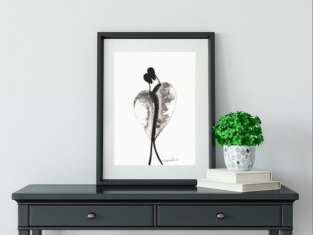 grafika 21 x 30 cm  wykonana ręcznie, abstrakcja Krystyna Siwek Art