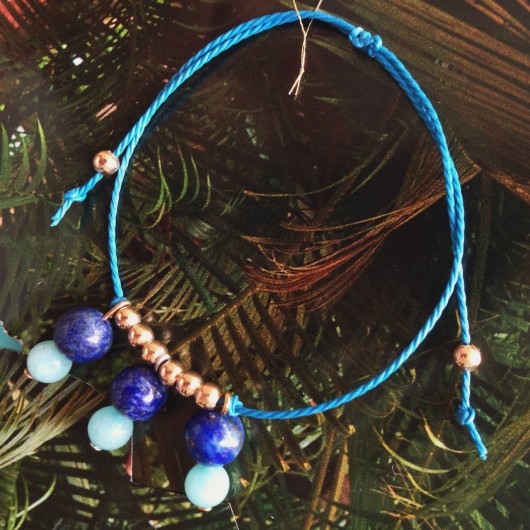 bransoletka: lapis lazuli + jadeit, boho, hippie lovina