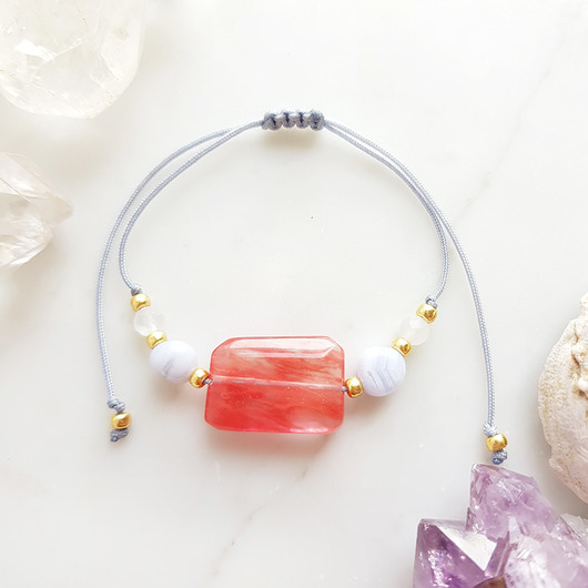 Kwarc wiśniowy chalcedon k. księżycowy Magneska