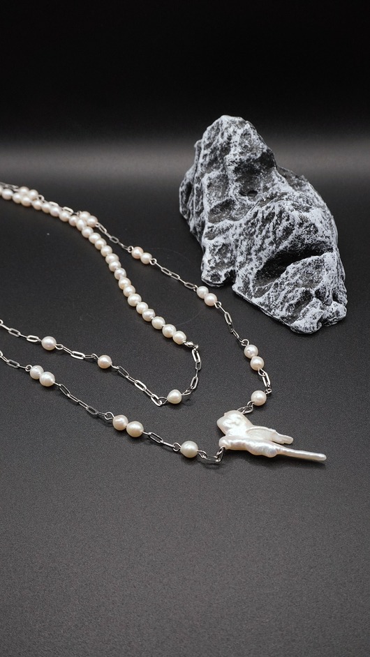 kolie Naszyjnik Perłowy Mróz