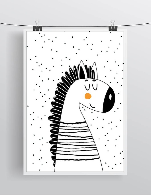 obrazy i plakaty do pokoju dziecięcego Zebra
