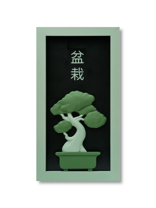 obrazy Ręcznie robione zielone bonsai 3D dekoracja ścienna