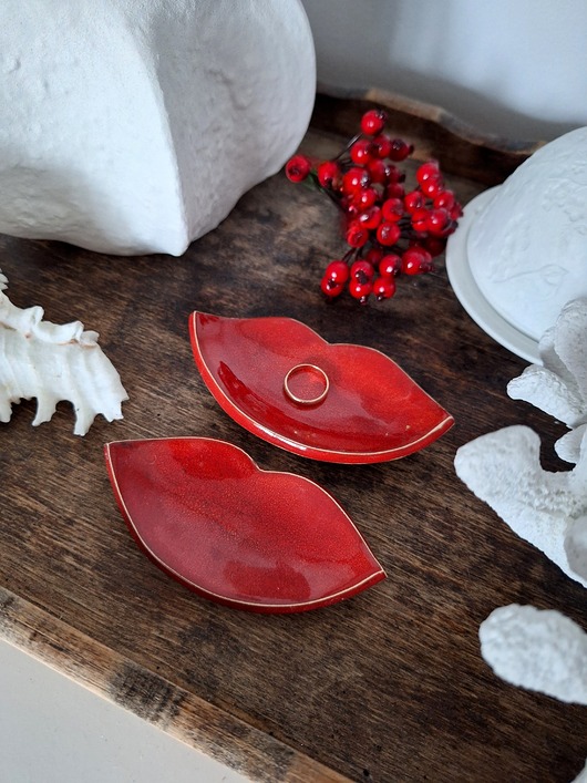 pojemniki na biżuterię 2 x ceramiczna podstawka Usta